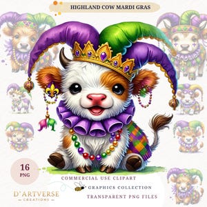 Pacote de vacas das Terras Altas do Mardi Gras PNG Design gráfico de vacas das Terras Altas PNG Vibrações de festa Png Design de camiseta do Mardi Gras de Nova Orleans Caneca Papel Artesanal PNG