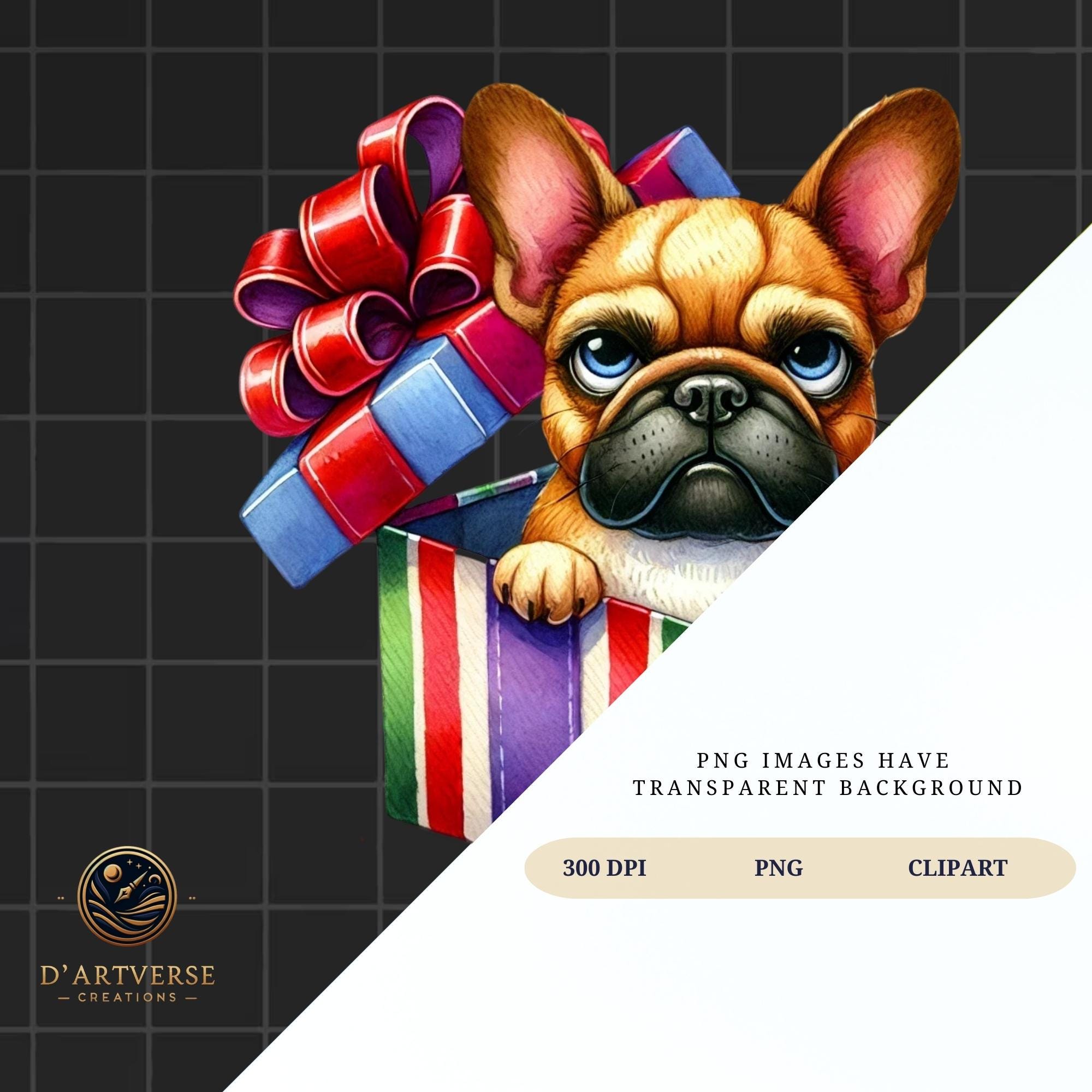 Grumpy Dog Christmas Clipart Bundle Watercolor Holiday Puppy PNG ...