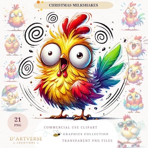 Clipart poulet drôle aquarelle mignon poussin PNG dessin animé imprimable aquarelle PNG téléchargement numérique carte faisant des journaux indésirables Mug Design chemise