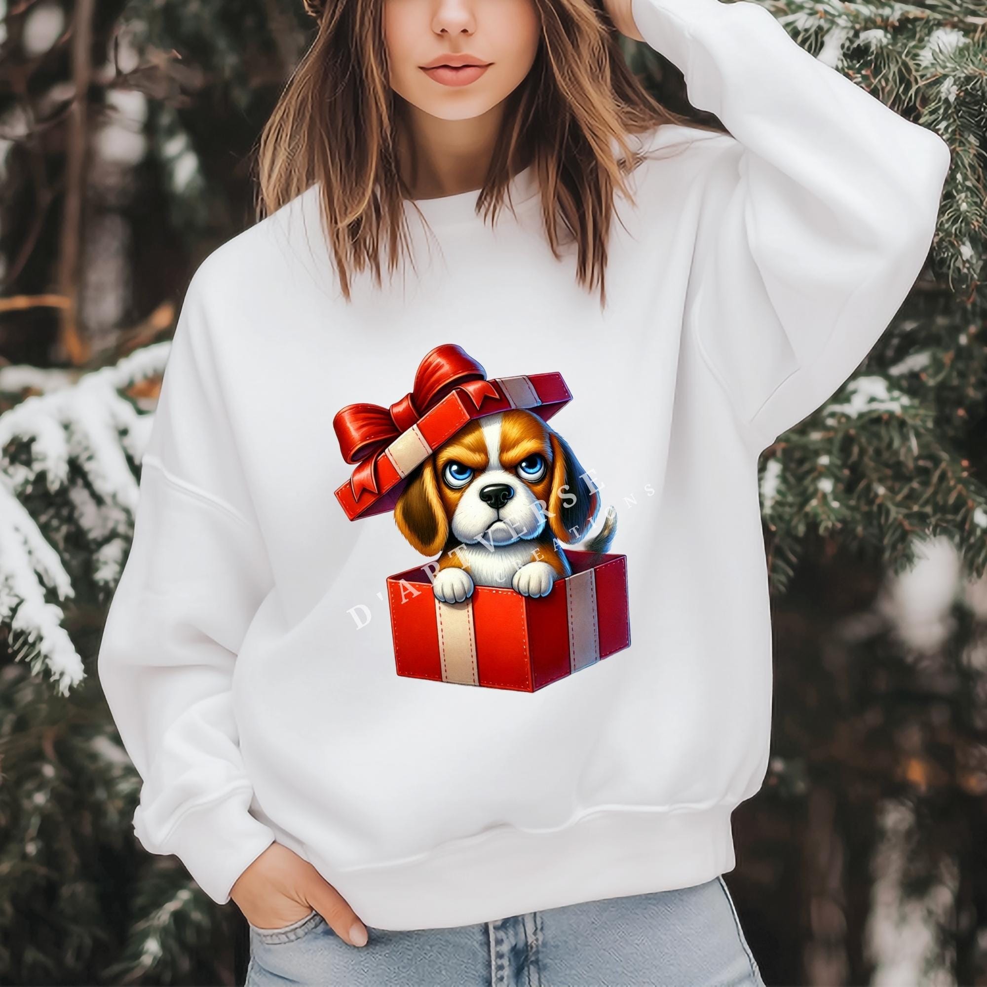 Grumpy Dog Christmas Clipart Bundle Watercolor Holiday Puppy PNG ...