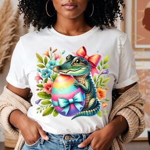 Lustige Krokodil Ostern Clipart Png niedlich Afrika Tiere Kunst Safari Aquarell Cartoon Alligator Digitaler Download Shirt Design Papier Handwerk Becher Bild 5