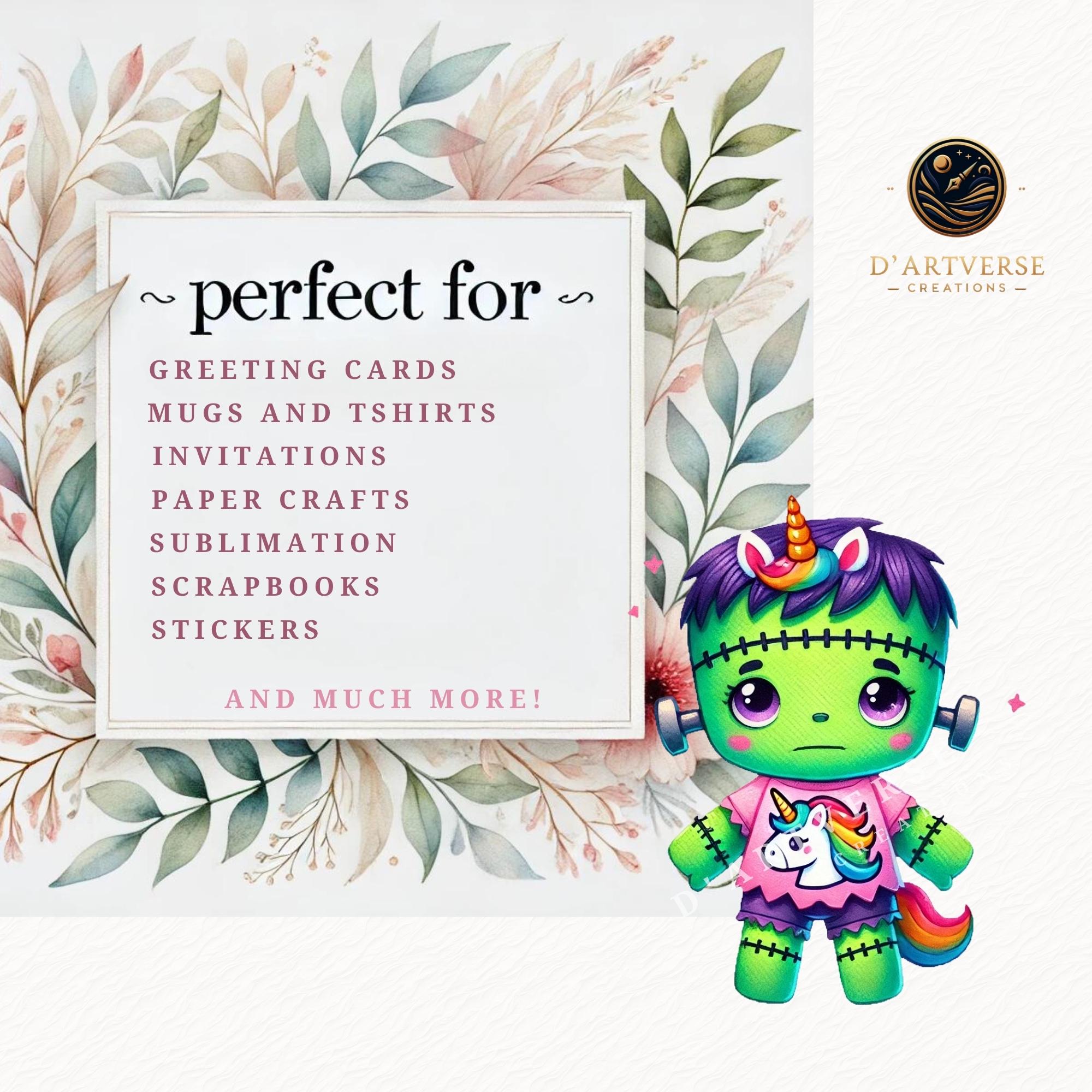 Frankenstein Halloween Clipart Cute Monster With Unicorn Shirt PNG ...