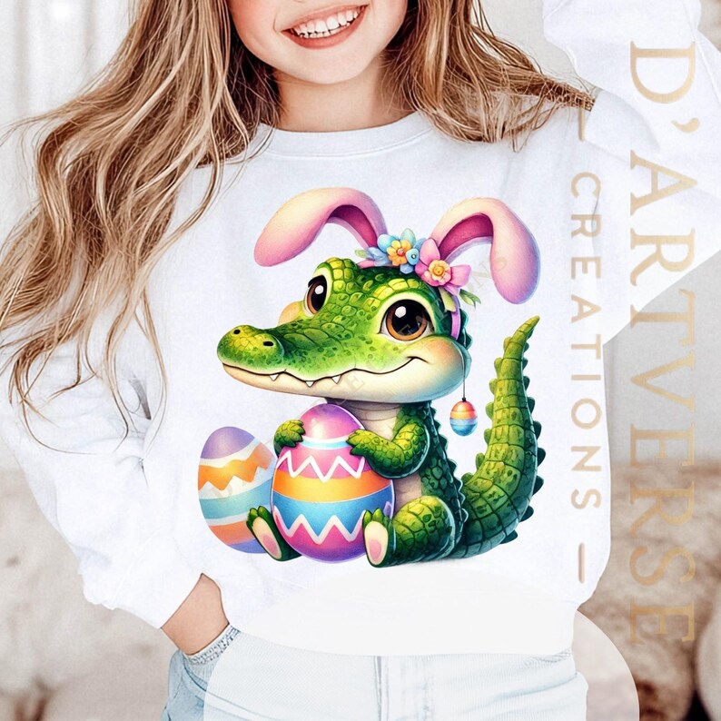 Lustige Krokodil Ostern Clipart Png niedlich Afrika Tiere Kunst Safari Aquarell Cartoon Alligator Digitaler Download Shirt Design Papier Handwerk Becher Bild 4