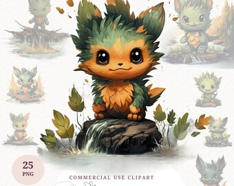 Kids Clipart Fantasy Monsters Clip Art Cute  Monsters Png Florest Kids Png Birthday Party Cute Monsters Scrapbooking Fantasy Kids POD Design