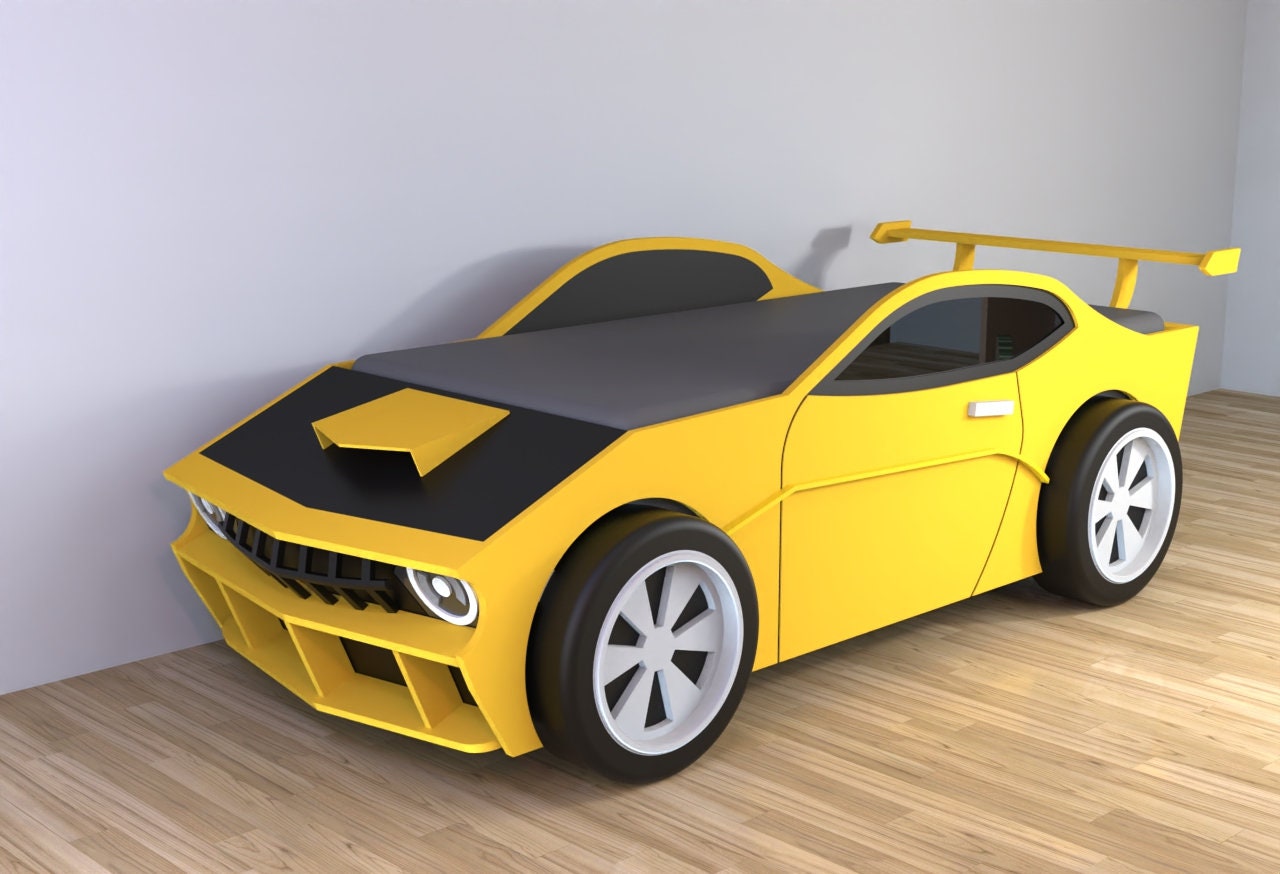 Classic Sport Car Bed Camaro Kid Montesori Bed Toddler Plans Etsy