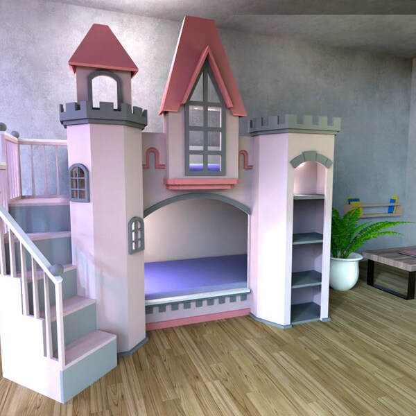 Princess castle bed plans Etsy.de