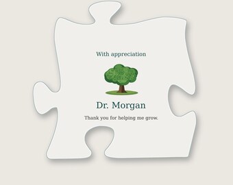 Personalized Mentor Acrylic Puzzle Plaque, Oak Tree with Custom Name and Message