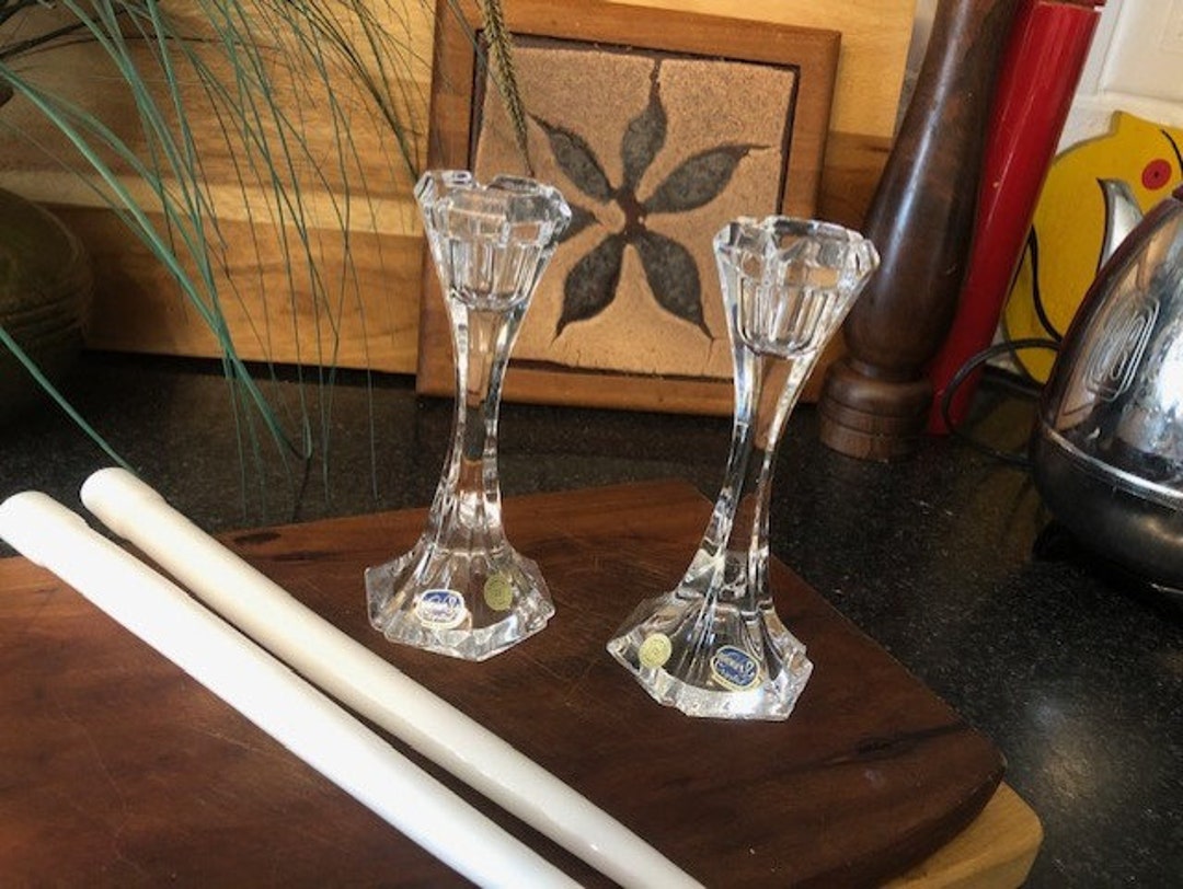 Bohemia Crystal Candlestick Holders Etsy