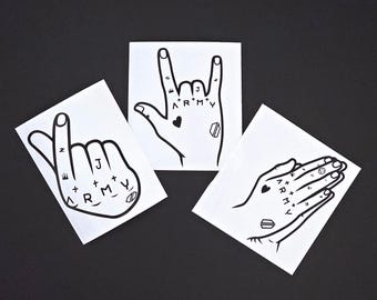 Jungkook Hand Tattoos Vinyl Decals (16 Colors to Choose From!)