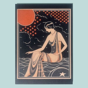 Carte postale Art déco des années 20 des années folles 5 x 7"