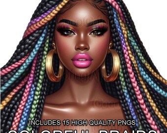 Clip Art Set | Schwarze Frauen PNG-Dateien | Transparenter Hintergrund | PLR Grafiken für kleine Unternehmen & POD Designer | Digitaler Download