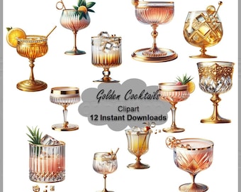 Cocktail Clipart, Cocktail Illustrationen, Nicht alkoholische Getränke, Bier Clipart, Getränke Clipart, DIGITALE DOWNLOADS