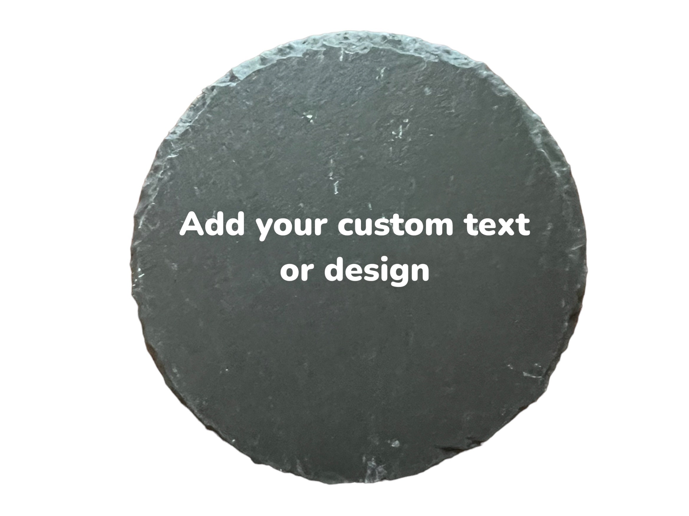 Custom Logo Engraved Round Slate Coaster, Custom Logo Coasters Round