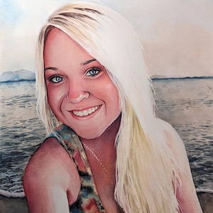 Custom Watercolor Family Portrait with Background | Hand-Painted from Photo | Memorial, Anniversary, or Holiday Gift