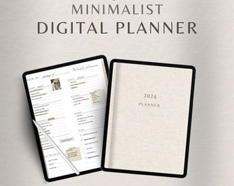 Minimalist Digital 2024 Planner | iPad Planner | Back to School Planner | GoodNotes Planner | That Girl | Weekly Planner | Monthly Planner