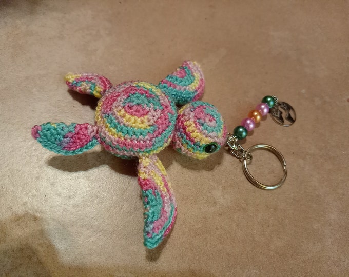 Pretty Turtle Key Ring in Pastel Colors - Etsy