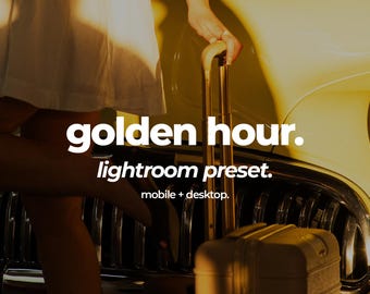 GOLDEN HOUR Preset - Mobile and Desktop Compatible - Lightroom Preset for Instagram - Best Deal - Summer, Bright, Warm