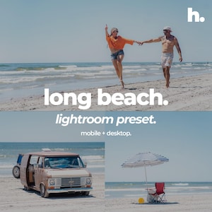 LONG BEACH Preset - Mobile and Desktop Compatible - Lightroom Preset for Instagram - Best Deal - Summer, Bright, Blue