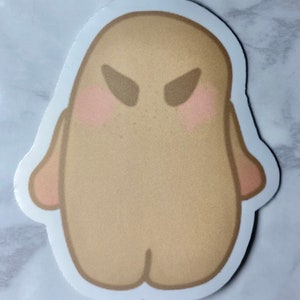 Cute angry potato sticker//silly potato sticker//waterproof sticker//