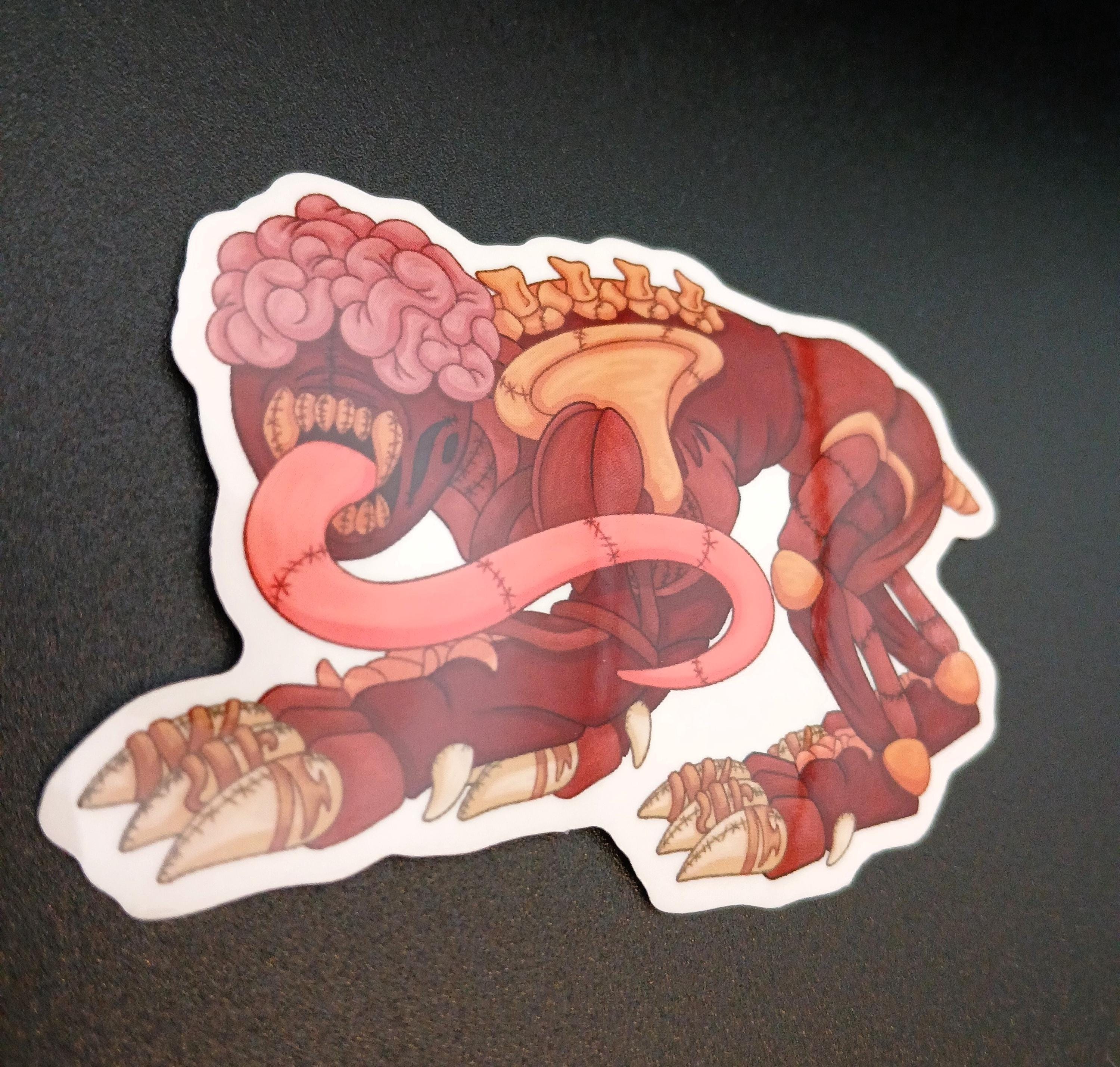 Resident Evil Licker Sticker: Plushie Fan Art, Clear (3