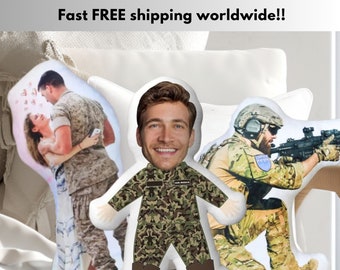 Almohada de cara personalizada almohada de foto almohada de cuerpo personalizado almohada militar personalizada almohada personalizada esposas militares regalo cónyuge militar regalo militar