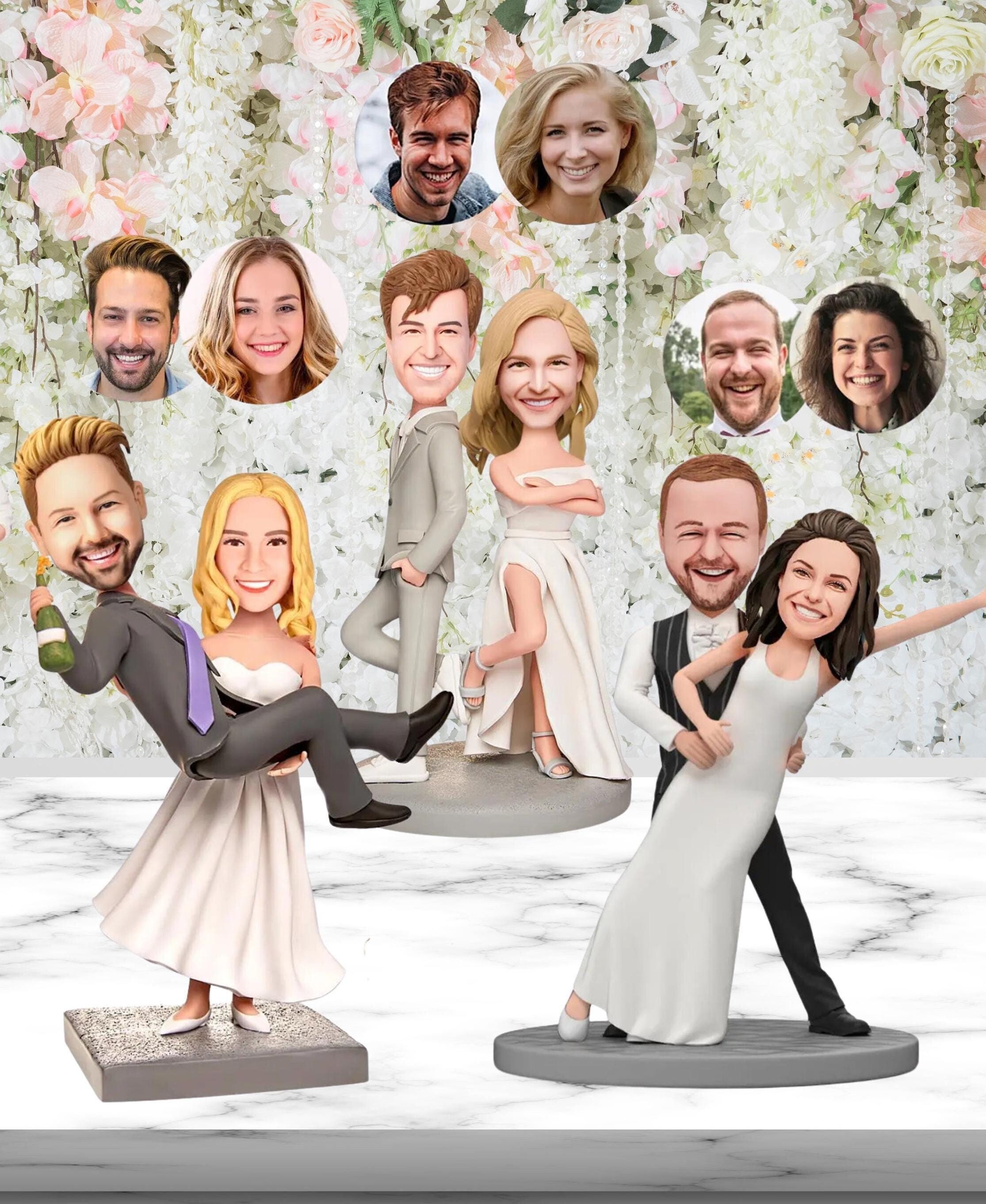 Custom Bobblehead Personalized Cake Topper Custom Cake Topper Bobbleheads Personalized Bobbleheads Wedding Bobblehead Cake Topper Wedding