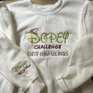 Sudadera bordada de Dopey Challenge Race, camiseta de Dopey Race, camiseta de Dopey Challenge, camiseta de Dopey Race, Challenge Runner, camiseta de maratón