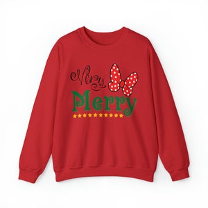 Very Merry Disney Inspired Minnie Bow Sweatshirt, Very Merry Christmas shirt