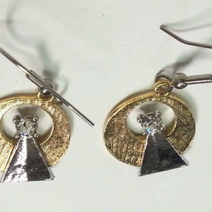 Pair of Star Trek Vulcan IDIC 1" Medallion Earrings- Pierced- Roddenberry Collection