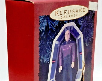 Original 1995 Star Trek PICARD Hallmark Andenken Weihnachtsverzierung - Boxed