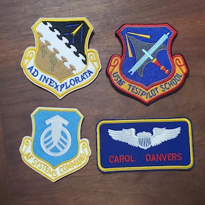 Cosplay Carol Danvers Captain Marvel 3"-4" DELUXE Patch Set of 4 Screen Accurate