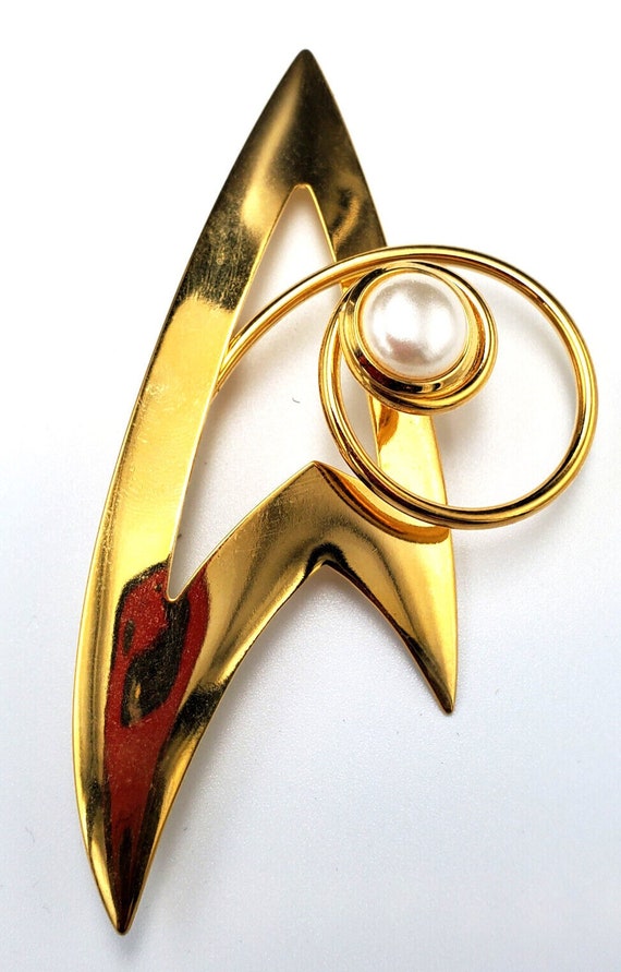 Vintage Star Trek DELUXE Command 3" Broach w Pearl