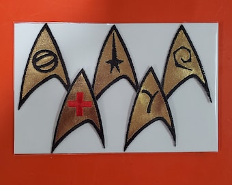 Deluxe Set of 5 Star Trek TOS Uniform Insignia Patches