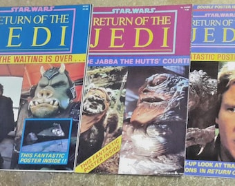 Vintage 1983 Star Wars:Return of Jedi Poster Book Magazine #1-3 Set of 3- Unread