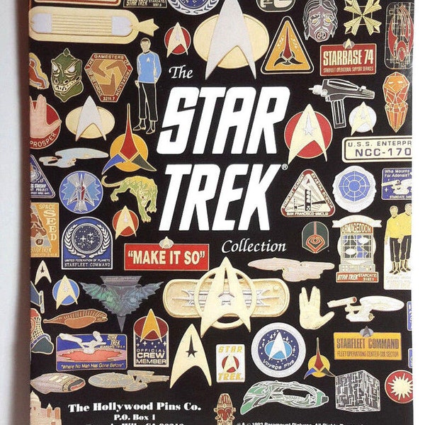 1992 Star Trek Hollywood Pin Cloisonne Pin 8 Page Color Catalog