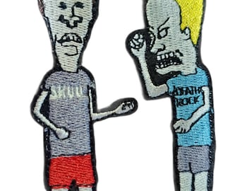 Beavis & Butthead 4" Tall Embroidered Patch Set of 2