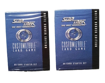 1994 Star Trek: Next Generation Decipher CCG White Border Starter Deck Set of 2