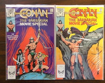 1982 Conan the Barbarian Movie Special MARVEL Comic Book Set of 2