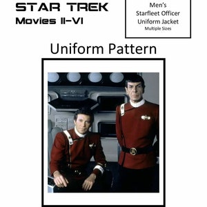 Original Roddenberry Star Trek Movies II-VI Men's Jacket Uniform Pattern