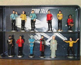 1991 Star Trek Danbury Mint Ceramic Figure Set w Display