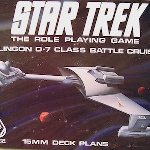 Star Trek Klingon D-7 Battle Cruiser FASA Ritningsset - 6 ark med gratis patch