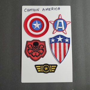 Cosplay Captain America 3&quot;-4&quot; DELUXE Patch Set of 5