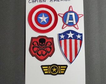 Cosplay Captain America 3"-4" DELUXE Patch Set of 5