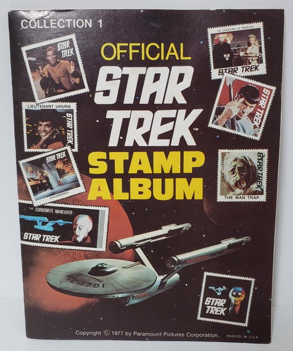 1977 年オリジナル スタートレック 切手アルバム (120 枚の切手入り