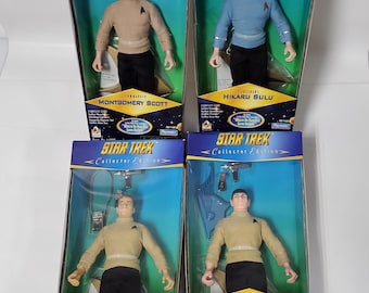 1996 Star Trek "Where No Man Has Gone Before" Playmates 9" Action Figure/Doll Set of 4