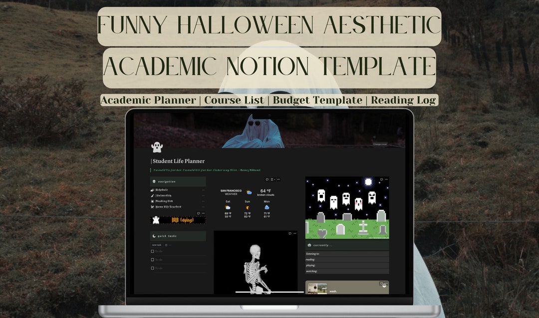 Halloween Aesthetic Notion Template for Study and General Student Life Halloween Aesthetic Notion Template for Study and General Student Life