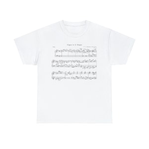 Mozart Sheet Music T shirt, Gift for Instrument Players, Mozart Classical Music Graphic T shirt, Original Gigue in G Major Sheet Music