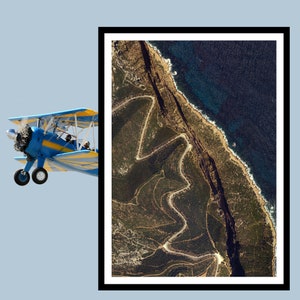 Póster de viaje de Cassis - Foto de Cap Canaille en avión / Decoración de pared fácil de enmarcar / Selección de formatos