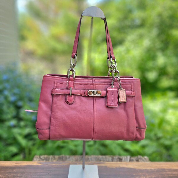 Vintage Coach Leather Chelsea Jayden Bag Dusty Pink Color Coach Satchel Bag Satin Lining, style #17811, Pre-owned, Great Condition