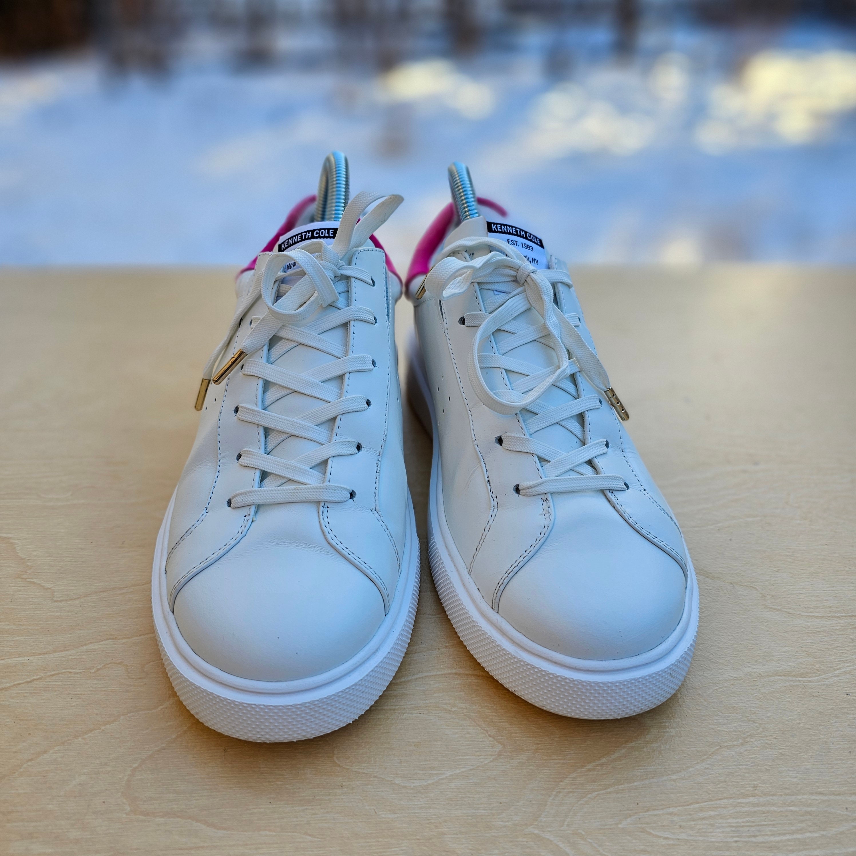 Kenneth Cole New York Women s Kam Lace up Leather Platform Sneakers Size 8.5 Etsy